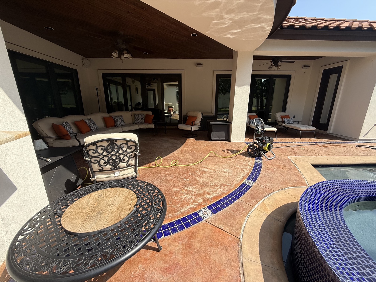 Pressure washing setup
