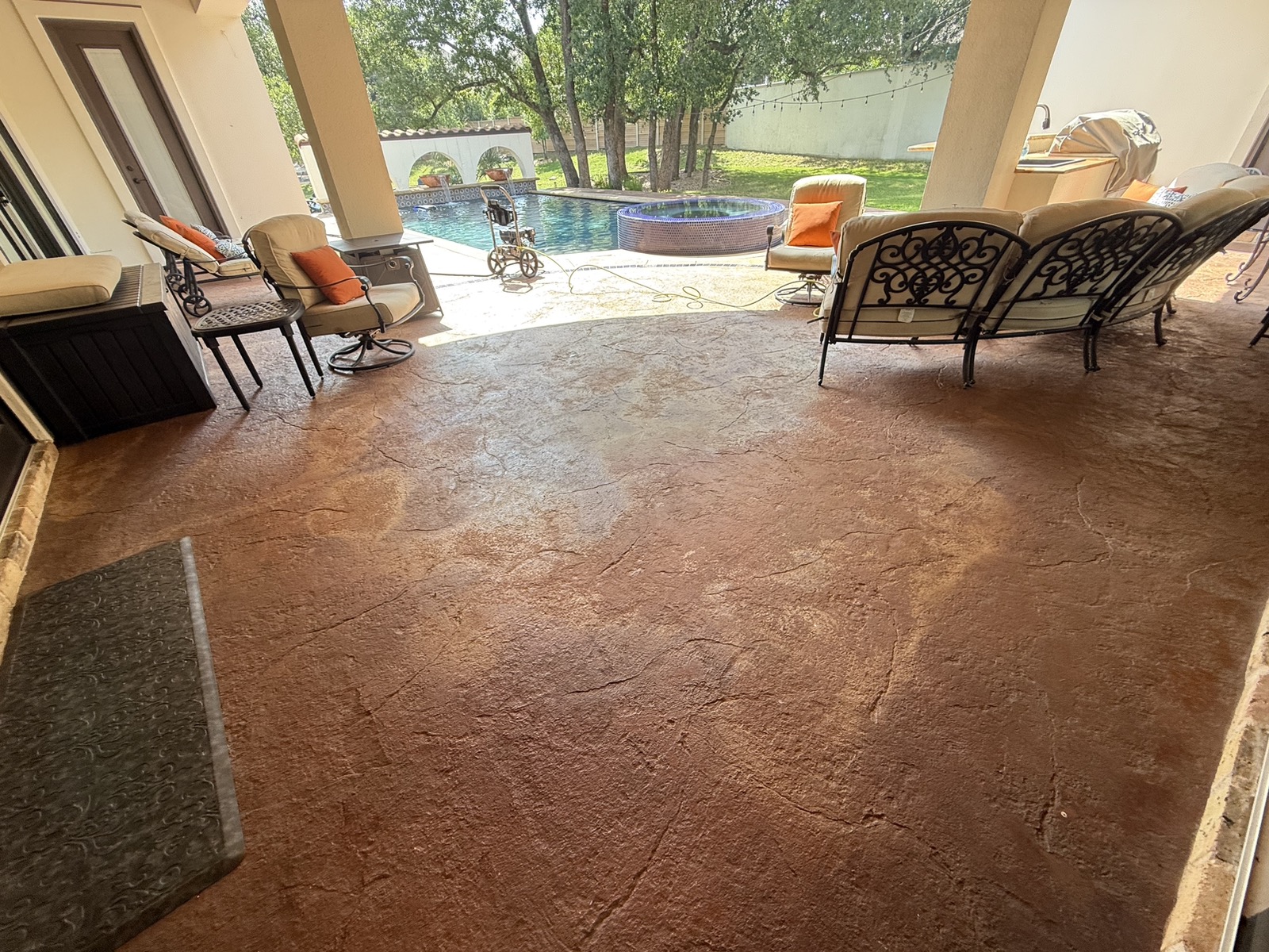 Pressure washed patio